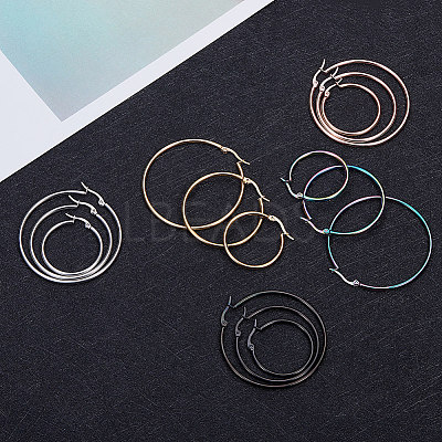 304 Stainless Steel Hoop Earrings EJEW-PH0002-02-1