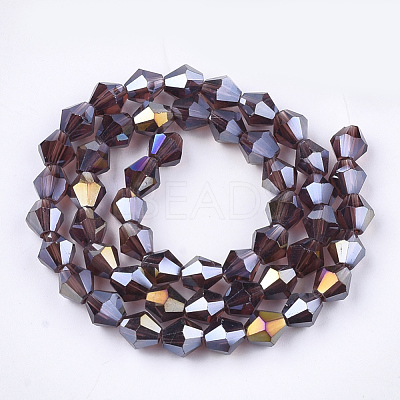 Electroplate Glass Beads Strands EGLA-Q118-8mm-B01-1