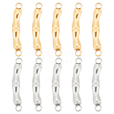 10Pcs 2 Colors 304 Stainless Steel Connector Charms STAS-UN0046-72-1