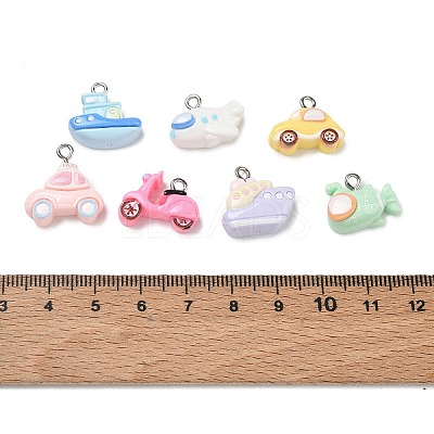 10Pcs Traffic Theme Opaque Resin Pendants RE-CBA392A-03P-1