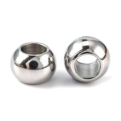 Tarnish Resistant Rondelle 201 Stainless Steel European Beads STAS-N020-03-8mm-1