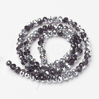 Electroplate Transparent Glass Beads Strands EGLA-A034-T3mm-M11-1