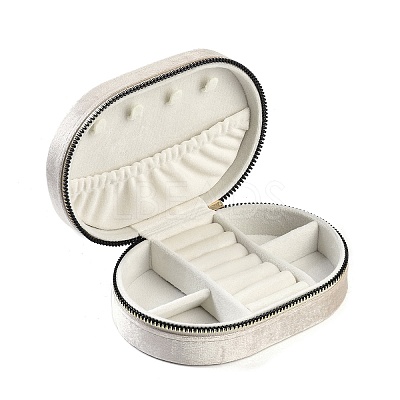 Italian Velvet Double Layers Jewelry Set Storage Zipper Boxes CON-G023-10F-1