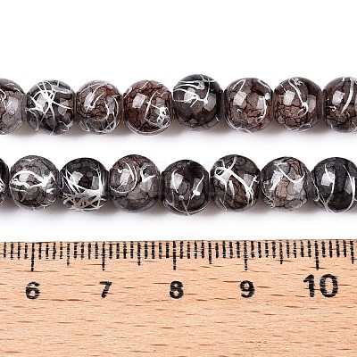 Drawbench Crackle Glass Beads Strands GLAA-N006-8mm-01-1