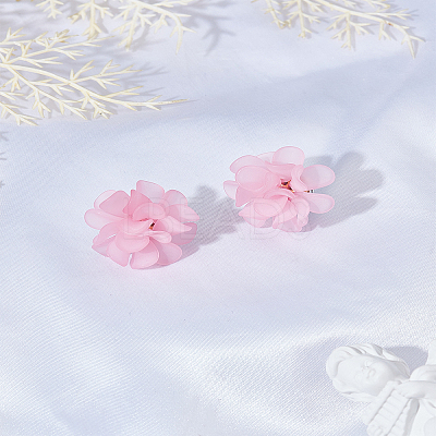 1Pair Flower Acrylic Stud Earrings EJEW-LP0008-005C-1
