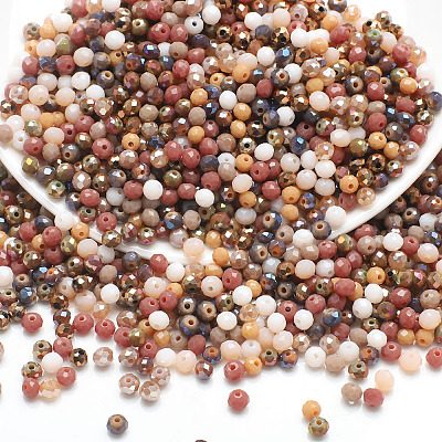 Electroplate Glass Beads GLAA-D020-01B-1