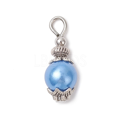 8Pcs Imitation Pearl Acrylic Pendants PALLOY-JF04220-02-1