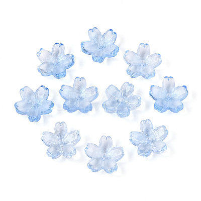 Baking Paint Transparent Glass Bead Caps DGLA-N014-06A-02-1