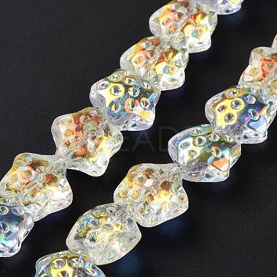 Transparent Electroplate Glass Beads Strands GLAA-C025-01D-1