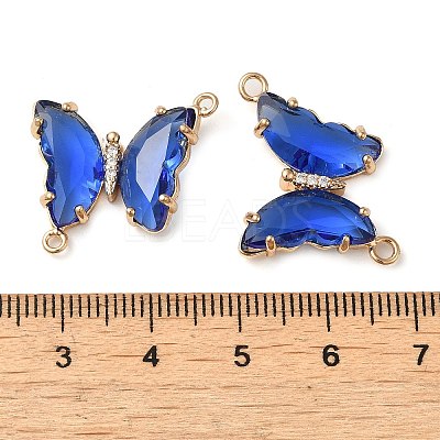 Brass Pave Faceted Glass Connector Charms FIND-Z020-04A-1