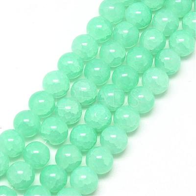 Baking Paint Crackle Glass Bead Strands DGLA-Q023-8mm-YS19-1