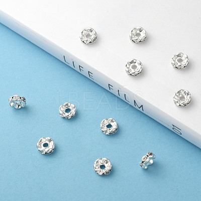 Brass Crystal Rhinestone Spacer Beads X-RB-A006-6MM-S-1