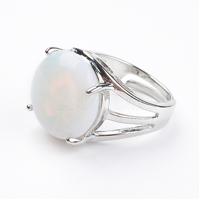 Adjustable Opalite Finger Rings X-RJEW-F075-01P-1