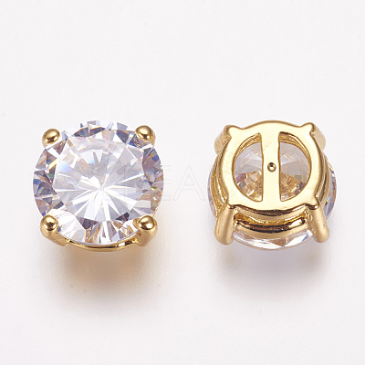 Brass Cubic Zirconia Pendants KK-P078-05-1