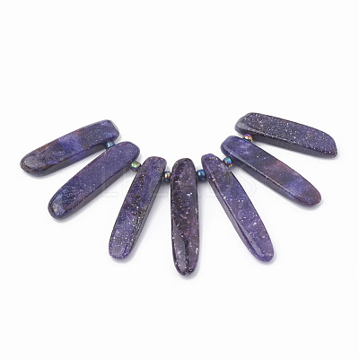 Natural Lepidolite/Purple Mica Stone Beads Strands X-G-N215-007-1