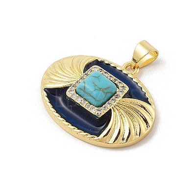 Synthetic Turquoise Pendants KK-U047-20G-01-1