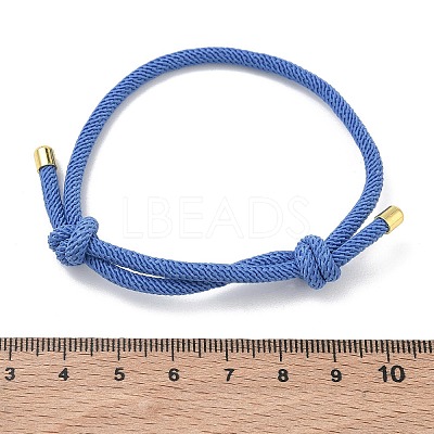 Adjustable Nylon Round Milan Cord Slider Bracelet Making FB-H001-01G-1