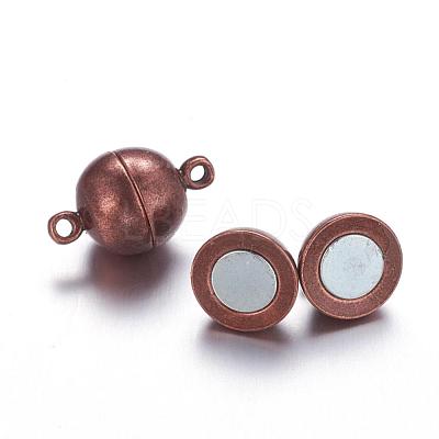 Brass Magnetic Clasps with Loops PALLOY-MC043-3R-1