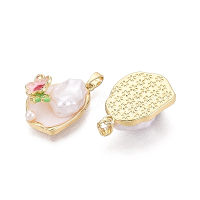 Brass Enamel Pendants KK-SZC0009-09G-01-1