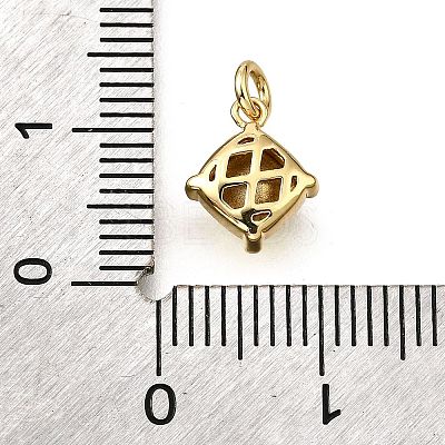 Brass Glass Charms KK-V011-35G-B-1