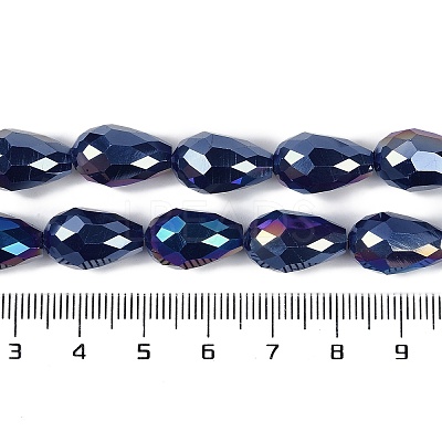 Opaque Solid Color Electroplate Glass Beads Strands EGLA-N013-P6mm-B03-1