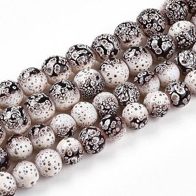 Transparent Baking Paint Glass Beads Strands DGLA-N009-10mm-08-1