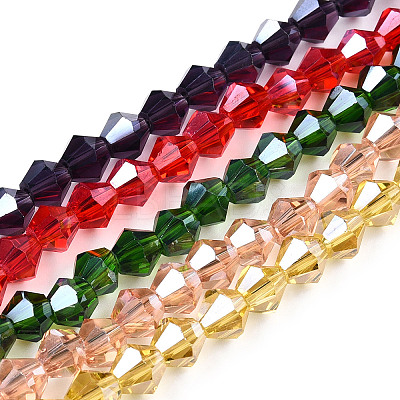 Electroplate Glass Beads Strands EGLA-Q118-6mm-A-1