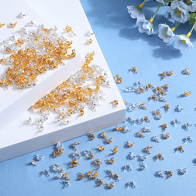 1200Pcs 2 Colors Brass Bead Tips KK-SP0001-94-1