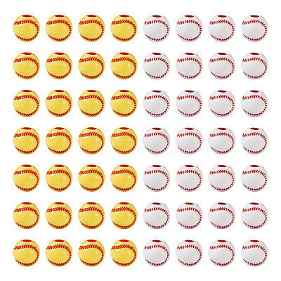 200Pcs 2 Colors Opaque Acrylic Round Beads SACR-BY0001-02-1
