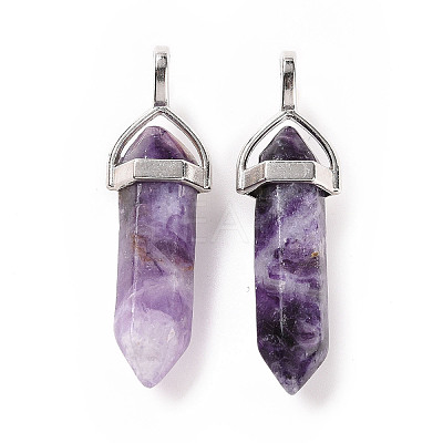 Natural Quartz Crystal Double Terminated Pointed Pendants G-F295-05Q-1