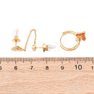 304 Stainless Steel Heart Stud Earring & Hoop Earring Sets EJEW-K268-93G-01-3-1