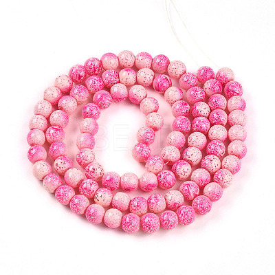 Transparent Baking Paint Glass Beads Strands DGLA-N009-10mm-01-1
