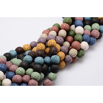 Natural Lava Rock Bead Strands X-G-L435-03-16mm-1