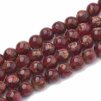 Natural Chalcedony Beads Strands G-S333-6mm-014D-1