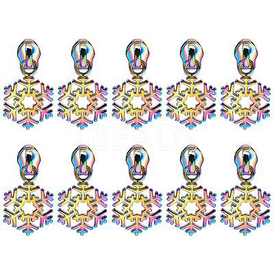 14Pcs Snowflake #5 Zinc Alloy Replacement Zipper Sliders FIND-GF0005-70A-1