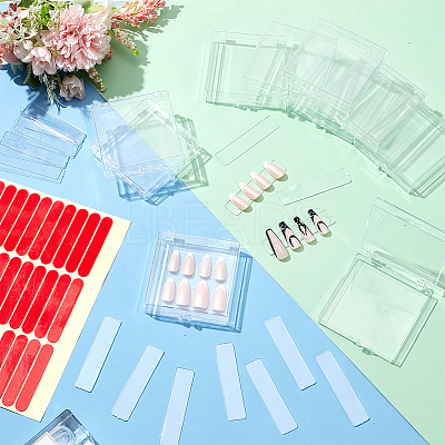 15Pcs Transparent Plastics Hand-wearing Armor Storage Case MRMJ-PH0001-78-1