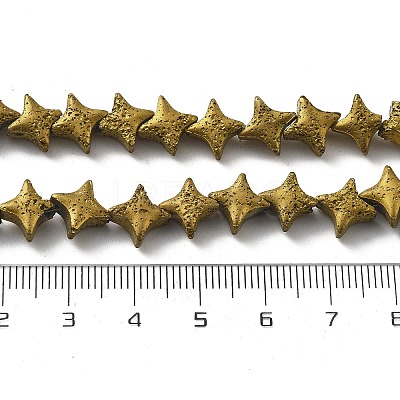 Electroplated Natural Lava Rock Beads Strands G-A251-C01-01G-1