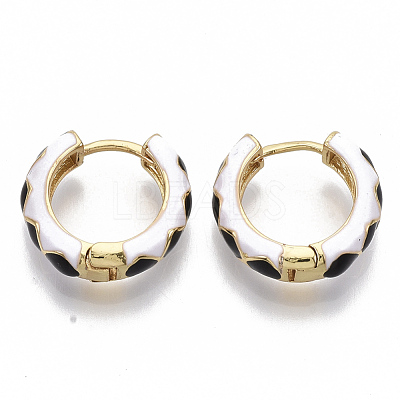 Brass Huggie Hoop Earrings EJEW-S209-05A-1