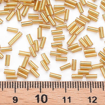 Plated Glass Bugle Beads SEED-S046-01A-22B-1