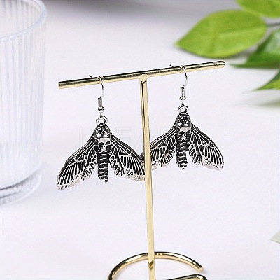 Alloy & Brass Moth Dangle Earrings for Women WG461A9-01-1