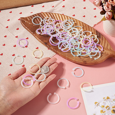 150Pcs 6 Colors Plastic Loose Leaf Book Binder Hinged Rings FIND-TA0010-54B-1
