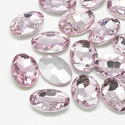 Pointed Back Glass Rhinestone Cabochons RGLA-T080-13x18mm-10-1