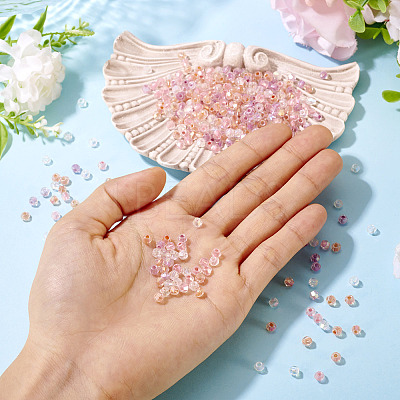 405Pcs Eletroplated Transparent Glass Beads GLAA-TA0003-66D-1