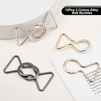 12Pcs 3 Colors Alloy Belt Buckles FIND-OC0002-91B-1