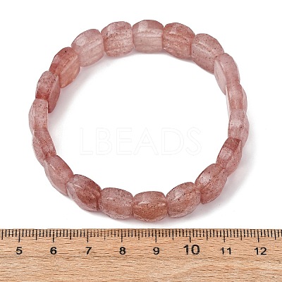 Synthetic Strawberry Quartz Beaded Stretch Bracelets for Unisex G-K303-01F-1