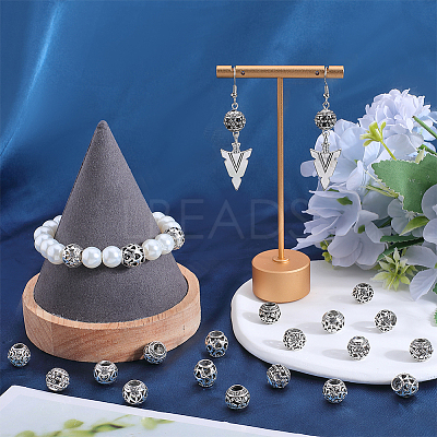 40Pcs 5 Styles Alloy European Beads FIND-SC0010-56-1