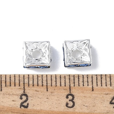 Brass Rhinestone Spacer Beads X1-RSB072-14S-1