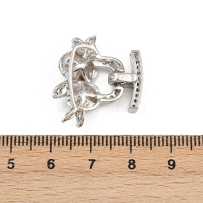 Brass Micro Pave Clear Cubic Zirconia Fold Over Clasps KK-C075-39P-1