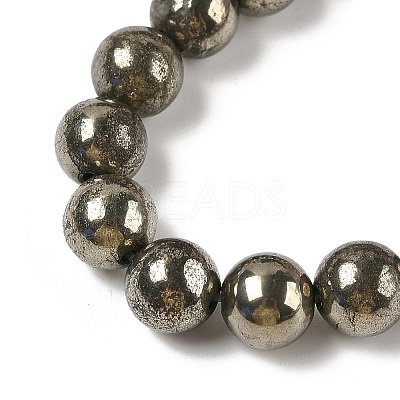 Natural Pyrite Beads Strands G-A250-A01-01-1