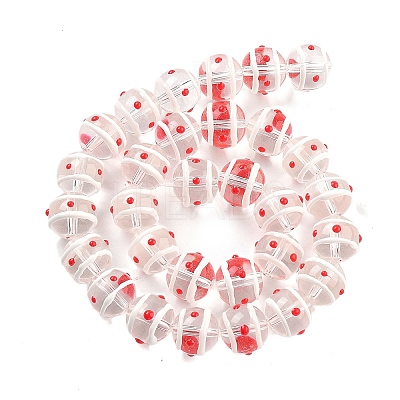 Glass with Enamel Beads Strands GLAA-M047-01F-1